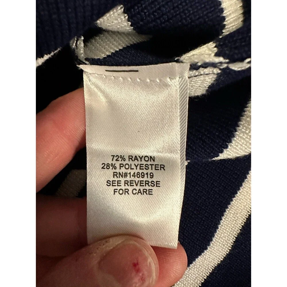 Freshman 1996 Midi Skirt Womens Large Knit Blue White Striped PullOn  33